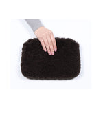 Curly Shearling Zip Clutch