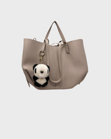 Panda Bag Charm Key Ring Made of Mink