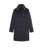 Fur Lined Peacoat with Mink Trim