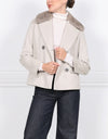 The Helena Wool Peacoat with Mink Fur Top Collar