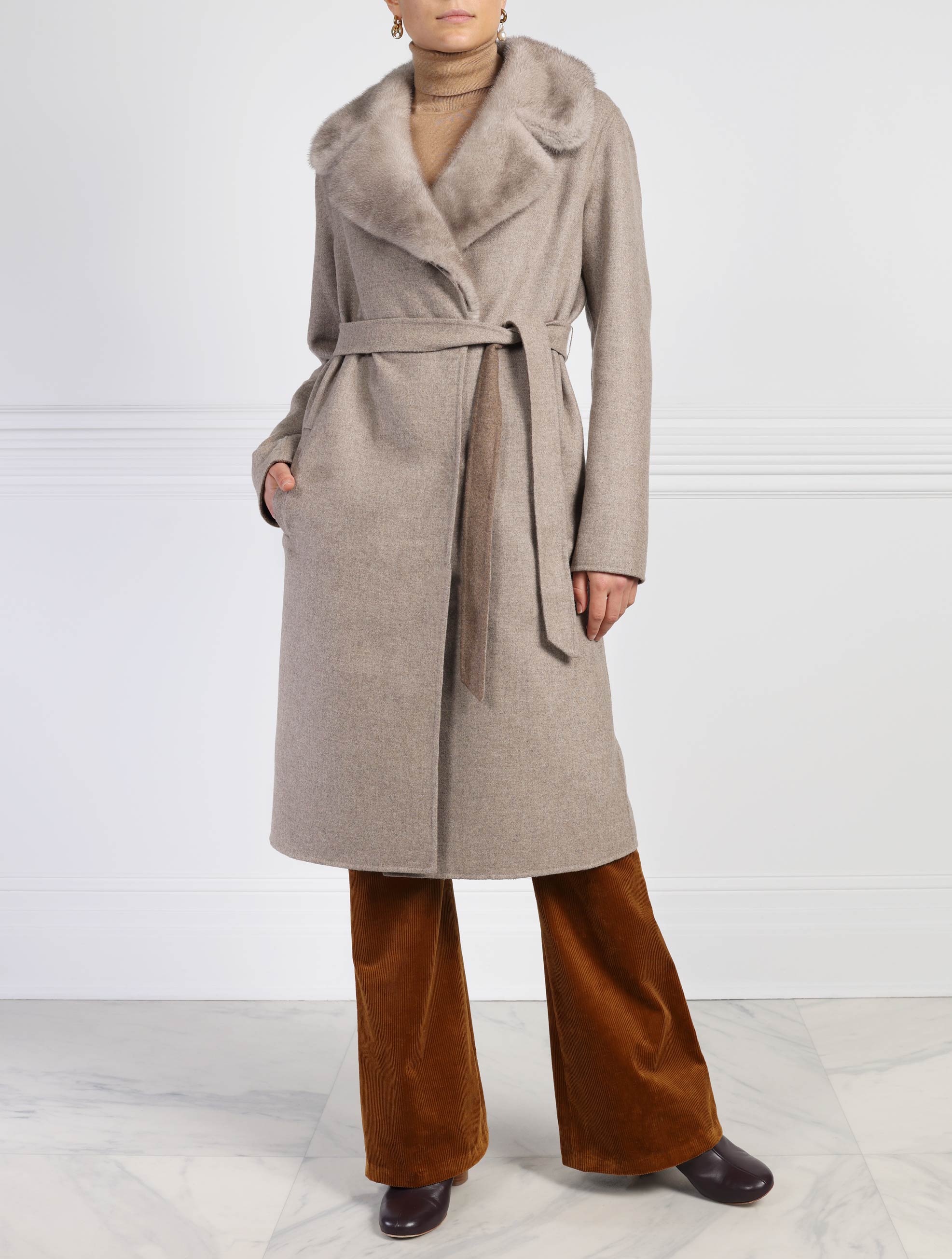mink collar coat