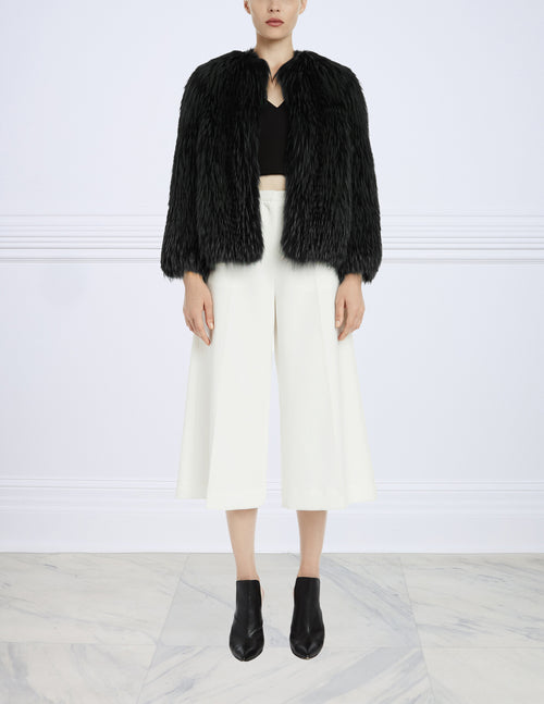 Stripped Fox Fur Jacket