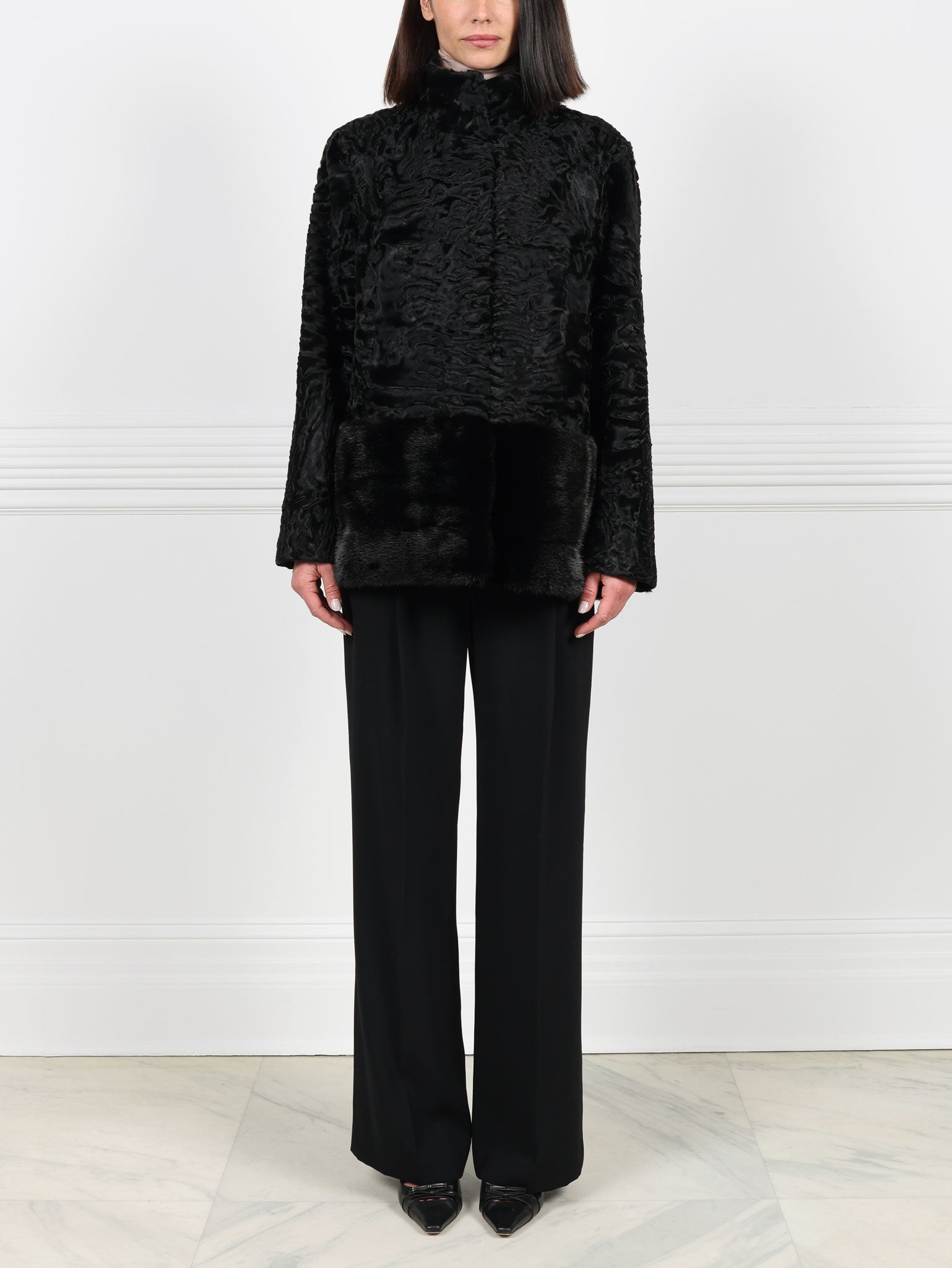 The Peplum Lamb and Mink Jacket