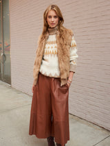 The Aurelia Upcycled Rabbit Vest with Knit Trim