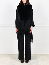 Fur Trim Fringed Stole
