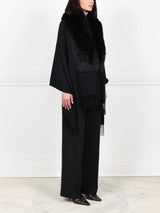 Fur Trim Fringed Stole