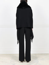 Fur Trim Fringed Stole