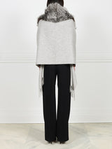 Fur Trim Fringed Stole