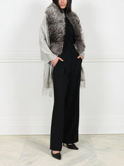 Fur Trim Fringed Stole