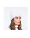 The Knit Mink Fur Hat with Fox Pom in Multiple Colors