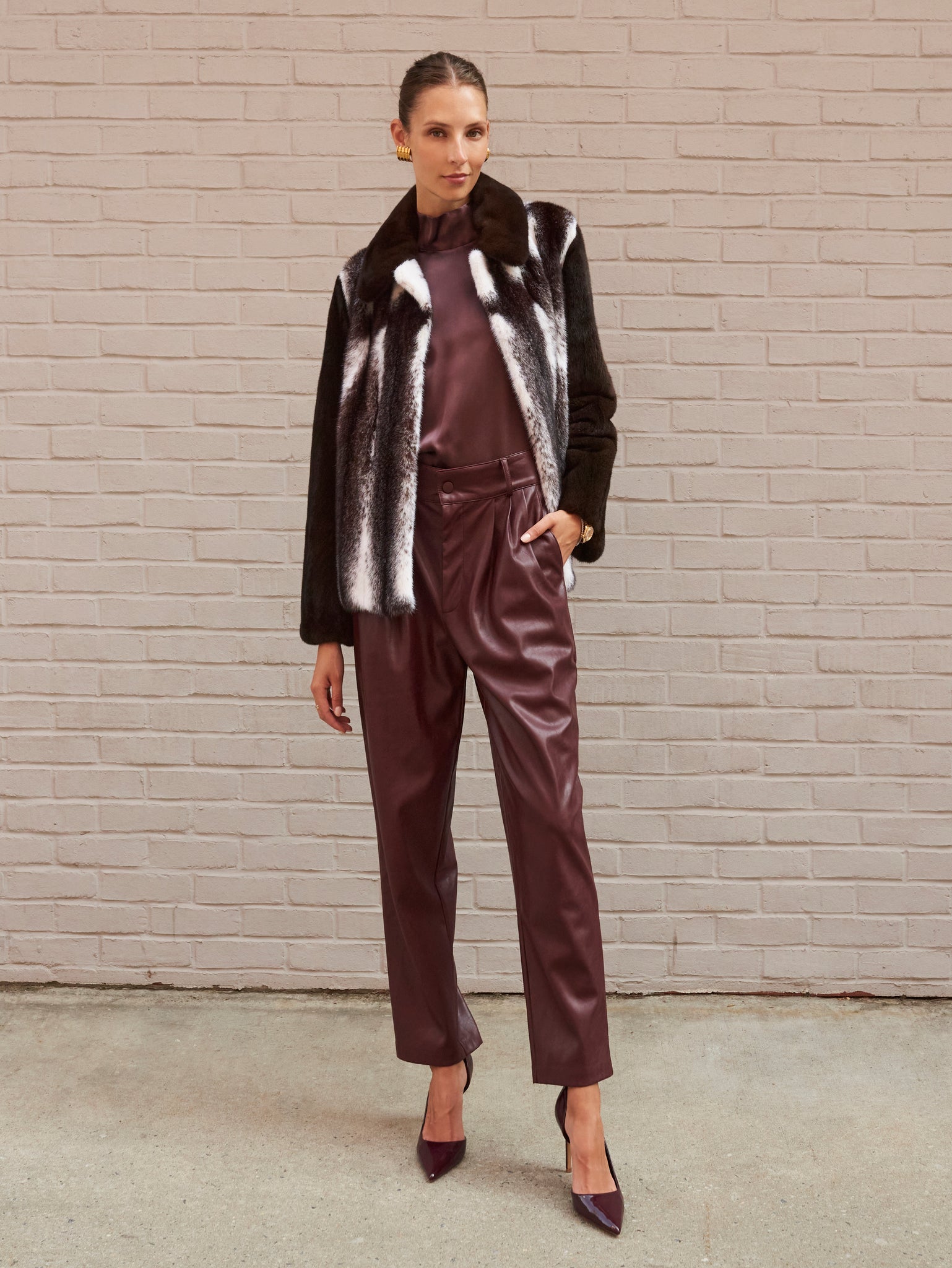 The Isla Cross Mink Fur Jacket