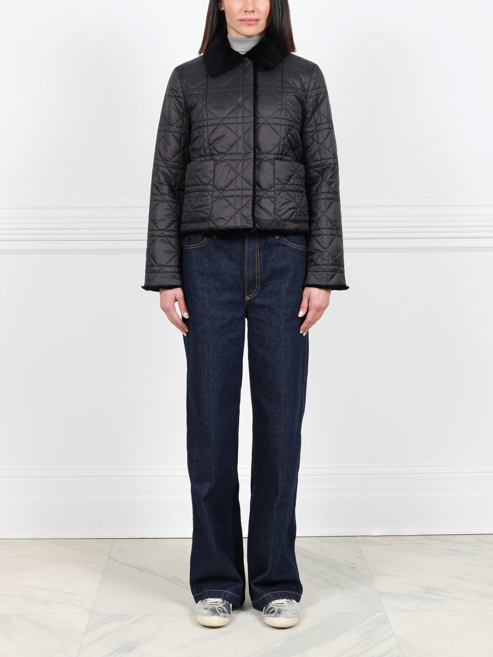 Quilted Sheared Fur Reversible Jacket