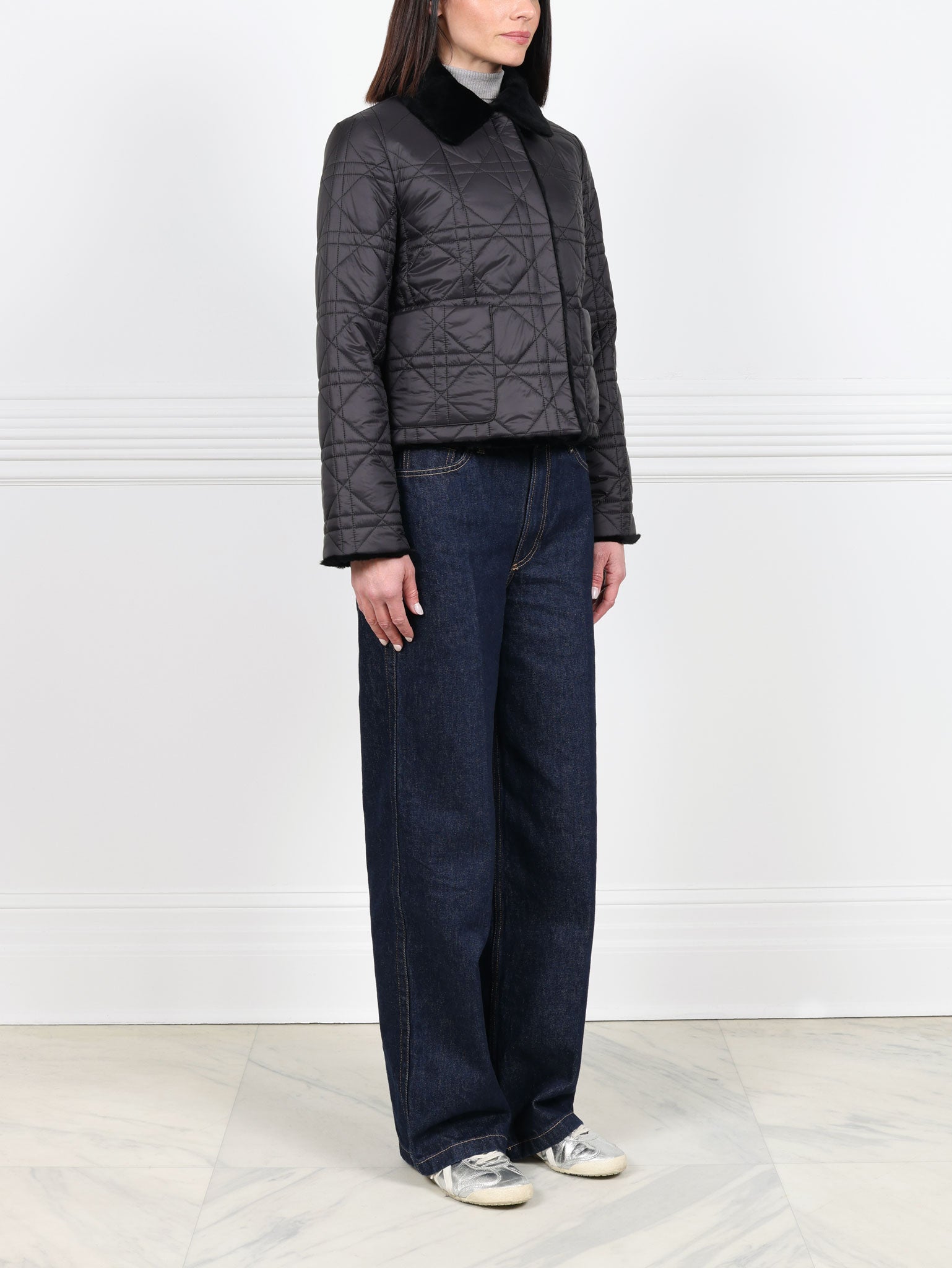 Quilted Sheared Fur Reversible Jacket