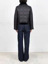 Quilted Sheared Fur Reversible Crop Jacket