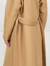 Double Face  Wool/Cashmere Blend Coat with Detachable Fox Collar