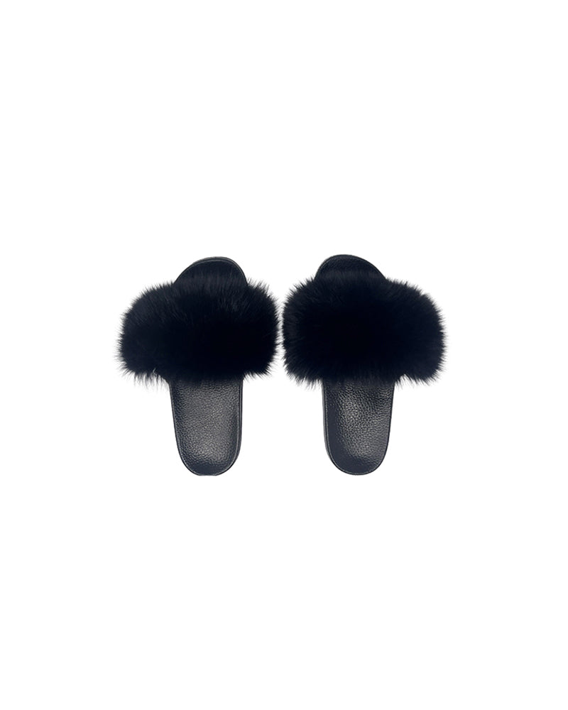 Dyed Fox Fur Slipper in Assorted Colors