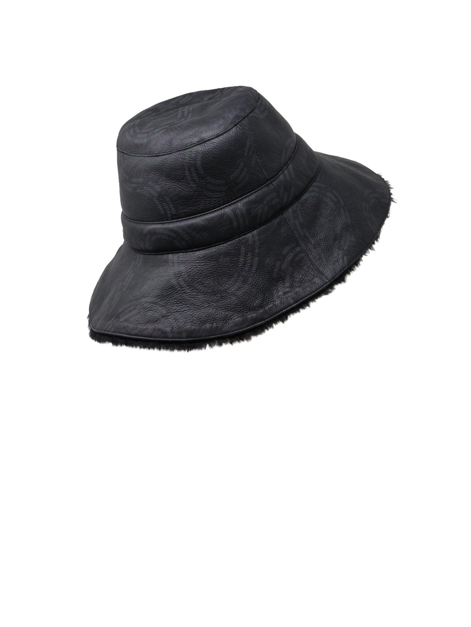 Maicon Dash Wiggle Printed Reversible Shearling Bucket Hat Designed by Zandra Rhodes