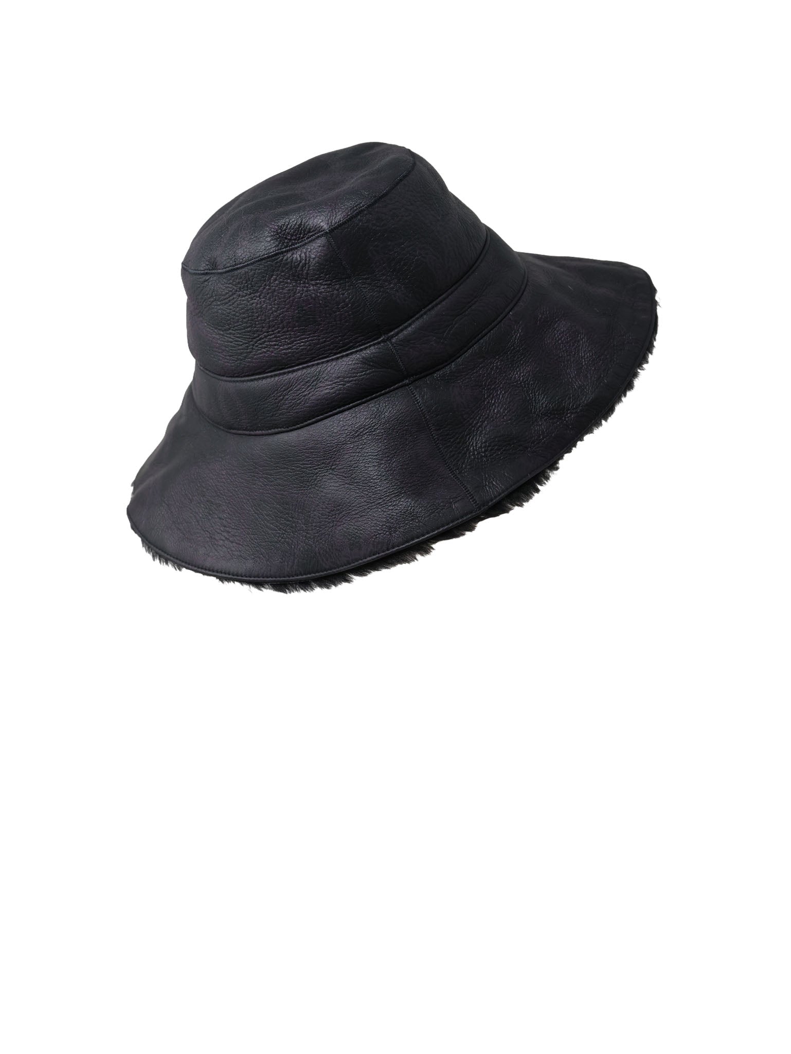 Fantastic Flowers Printed Reversible Shearling Bucket Hat Designed by Zandra Rhodes