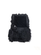 Curly Shearling Throw in Black