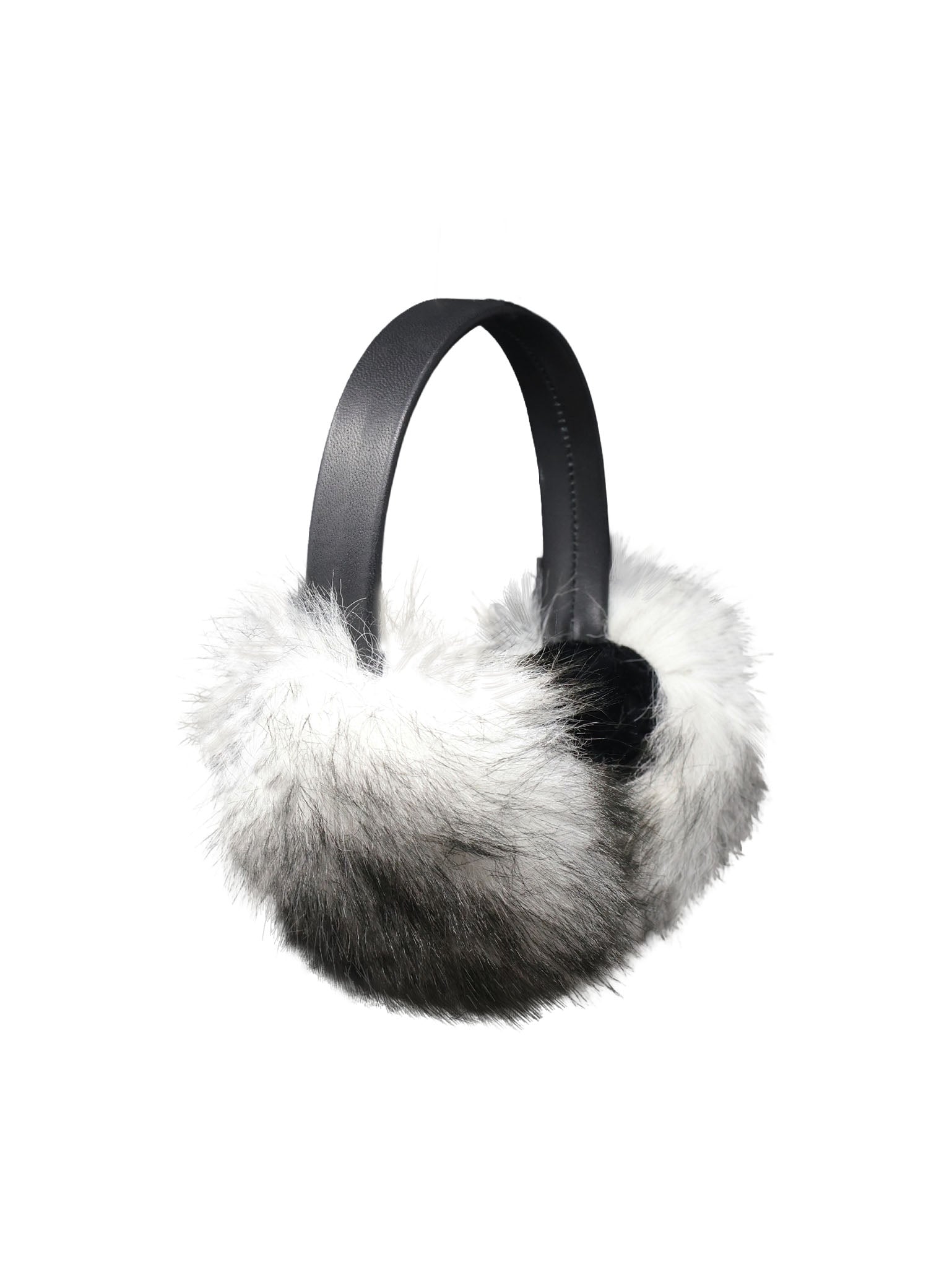 Two Toned Toscana Shearling Earmuffs with Leather Band