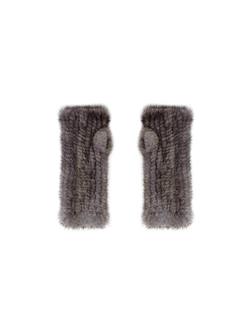 The Short Mink Knitted Fingerless Fur Gloves