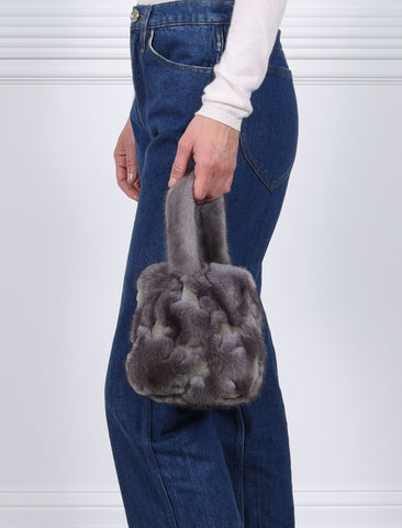 The Meow Mini Intarsia Mink Bag