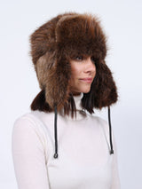 Dyed Grey Fur Trapper Hat