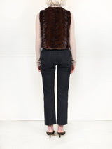 Brown Upcycled Mink Vest