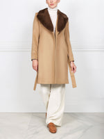 The Reece Cashmere Coat with Mink Fur Collar