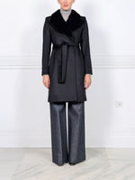 The Reece Cashmere Coat with Mink Fur Collar