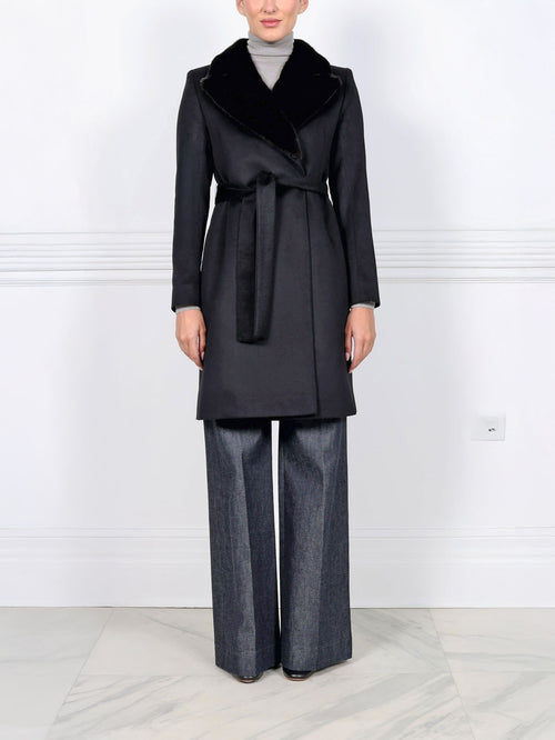The Reece Cashmere Coat with Mink Fur Collar