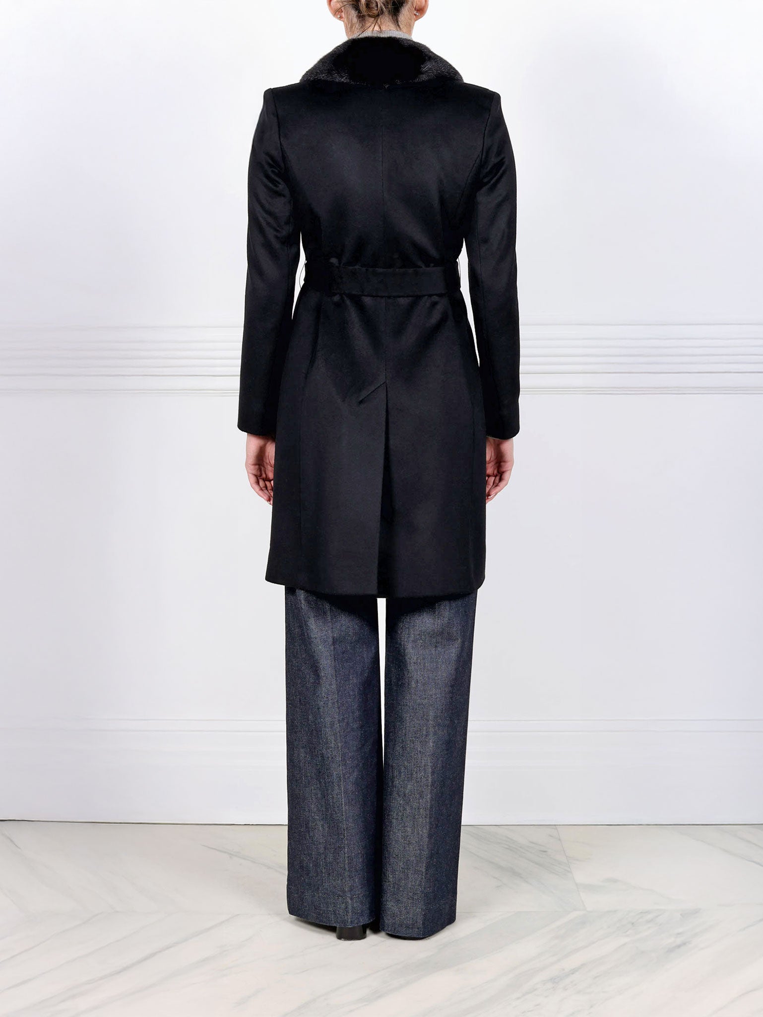 The Reece Cashmere Coat with Mink Fur Collar