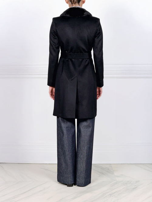 The Reece Cashmere Coat with Mink Fur Collar