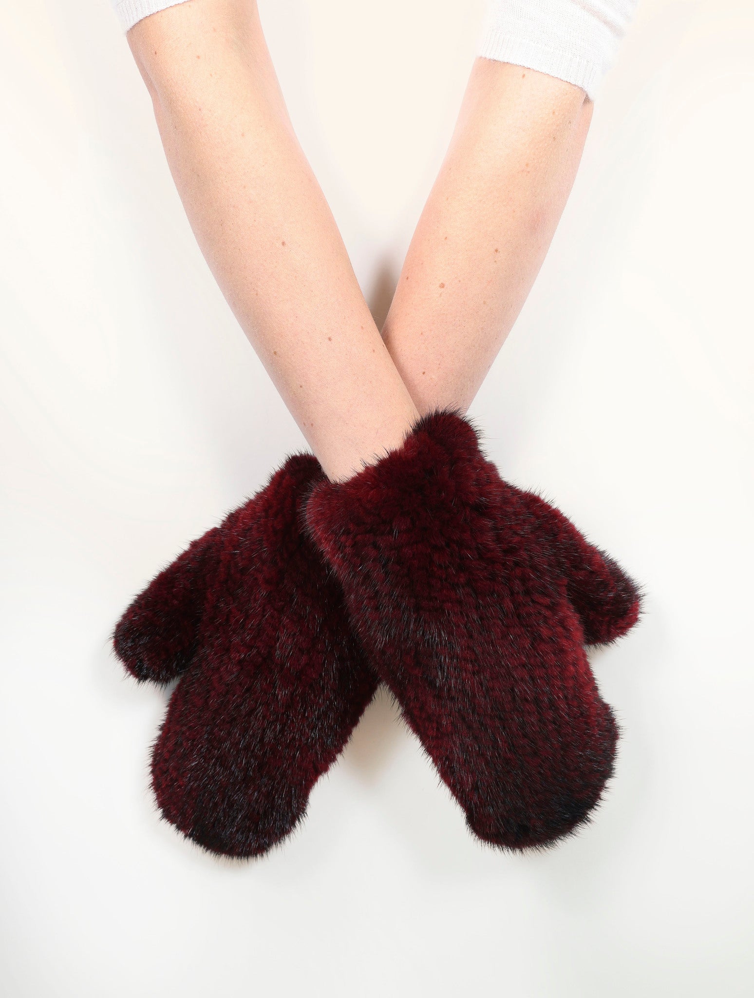 Knitted Mink Mittens