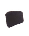 Curly Shearling Zip Clutch