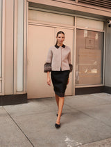 The Cookie Double Face Jacket with Fox Fur Cuffs