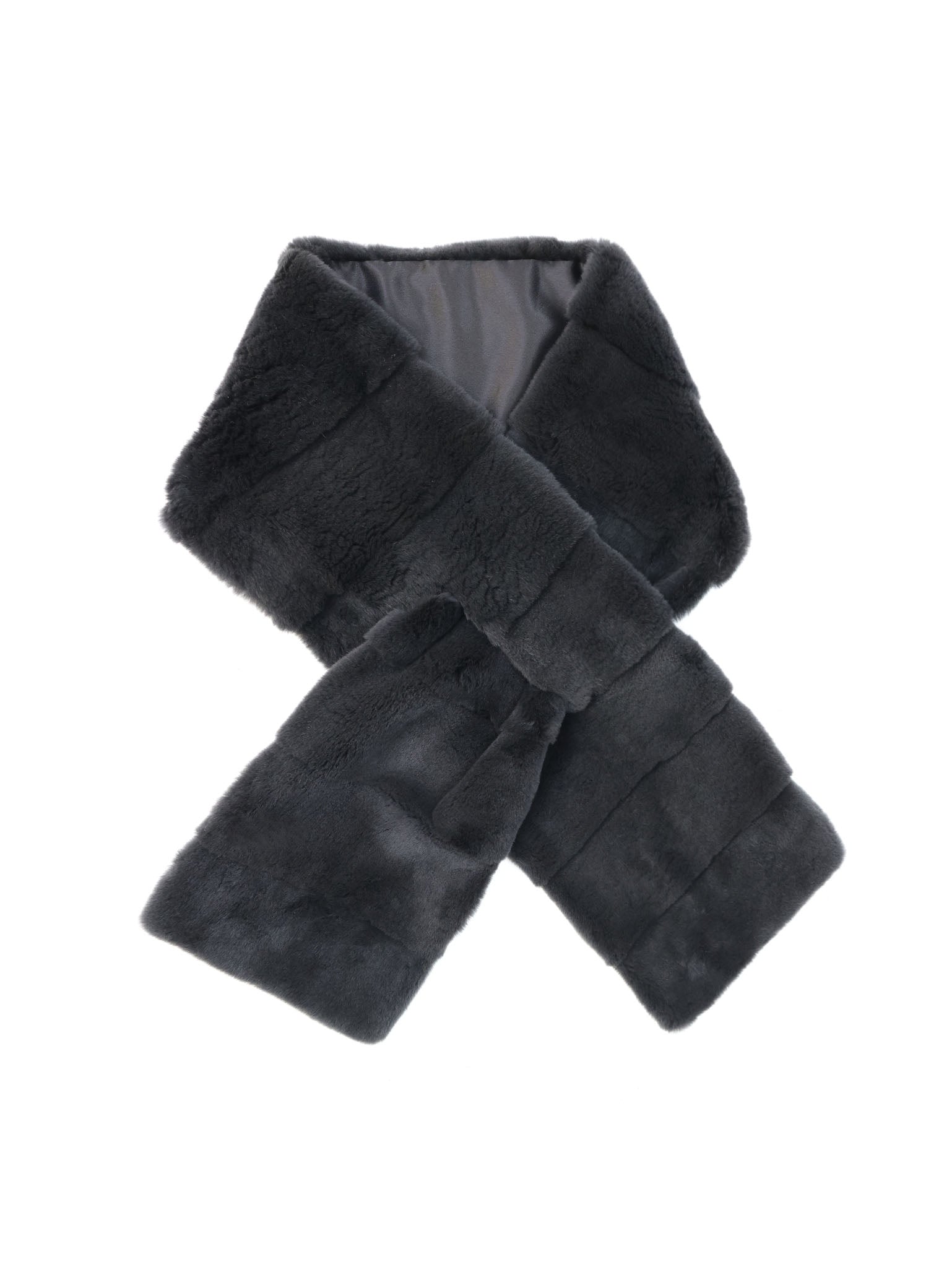 Cross Cut Pull-Through Plucked Mink Fur Scarf (NEW)