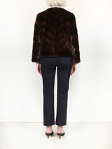 The Mosaic Mink Upcycled Jacket in Brown