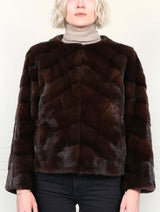 The Mosaic Mink Upcycled Jacket in Brown