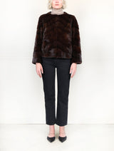 The Mosaic Mink Upcycled Jacket in Brown