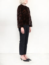 The Mosaic Mink Upcycled Jacket in Brown
