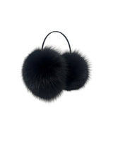 Dyed Double Fur Earmuffs in Black