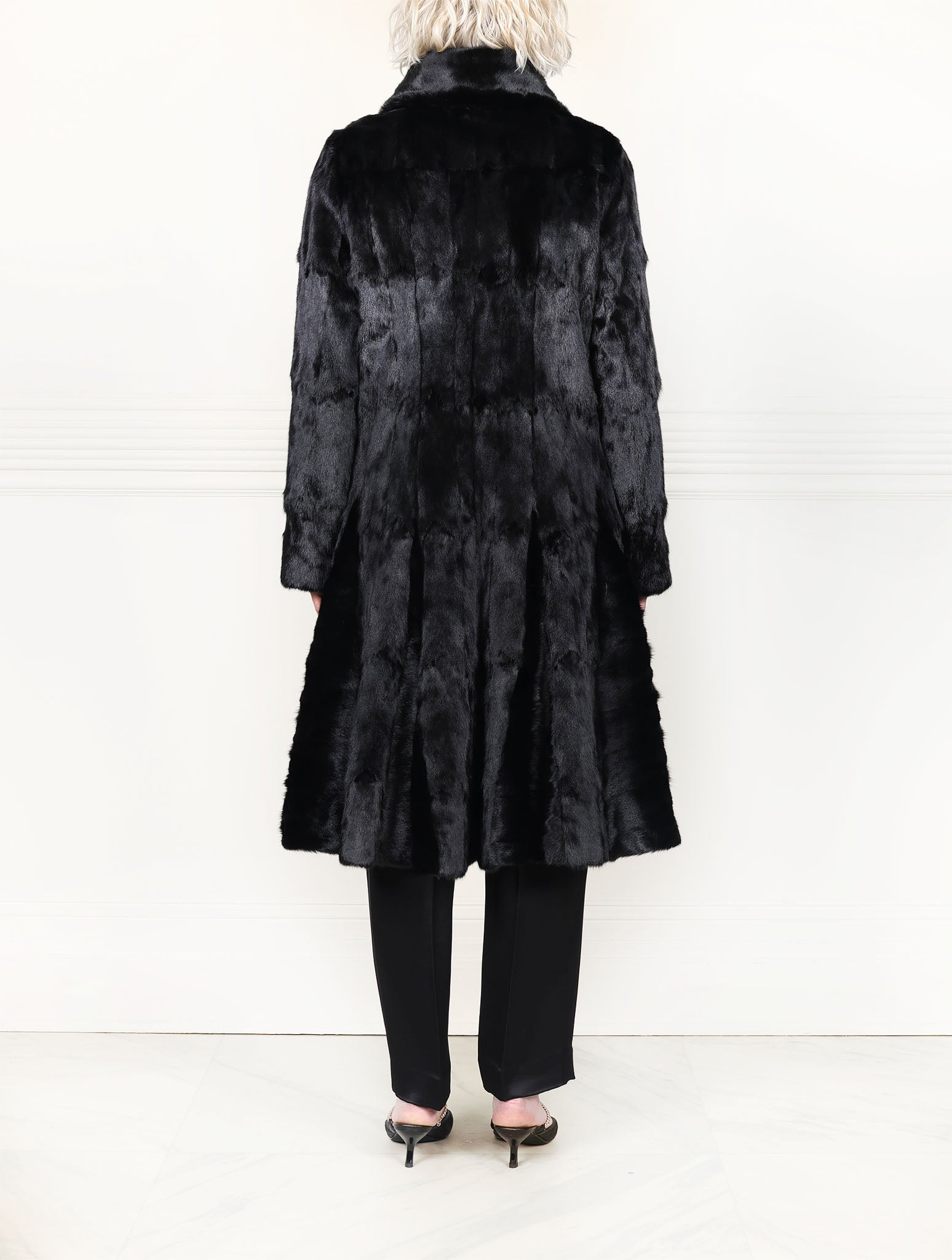 The Trumpet Black Ermine Coat