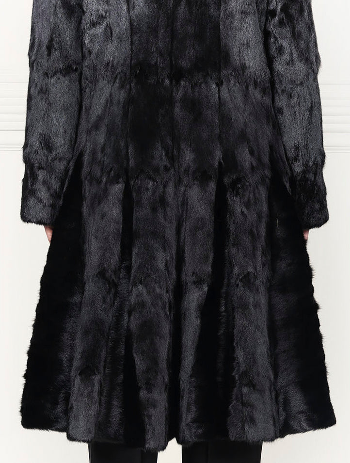 The Trumpet Black Ermine Coat