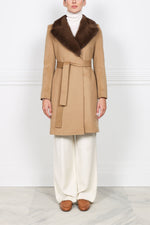 The Reece Cashmere Coat with Mink Fur Collar