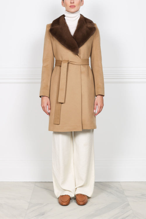 The Reece Cashmere Coat with Mink Fur Collar