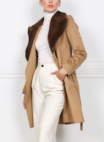 The Reece Cashmere Coat with Mink Fur Collar