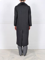 The Lia Oversized Wool Coat with Mink Fur Collar