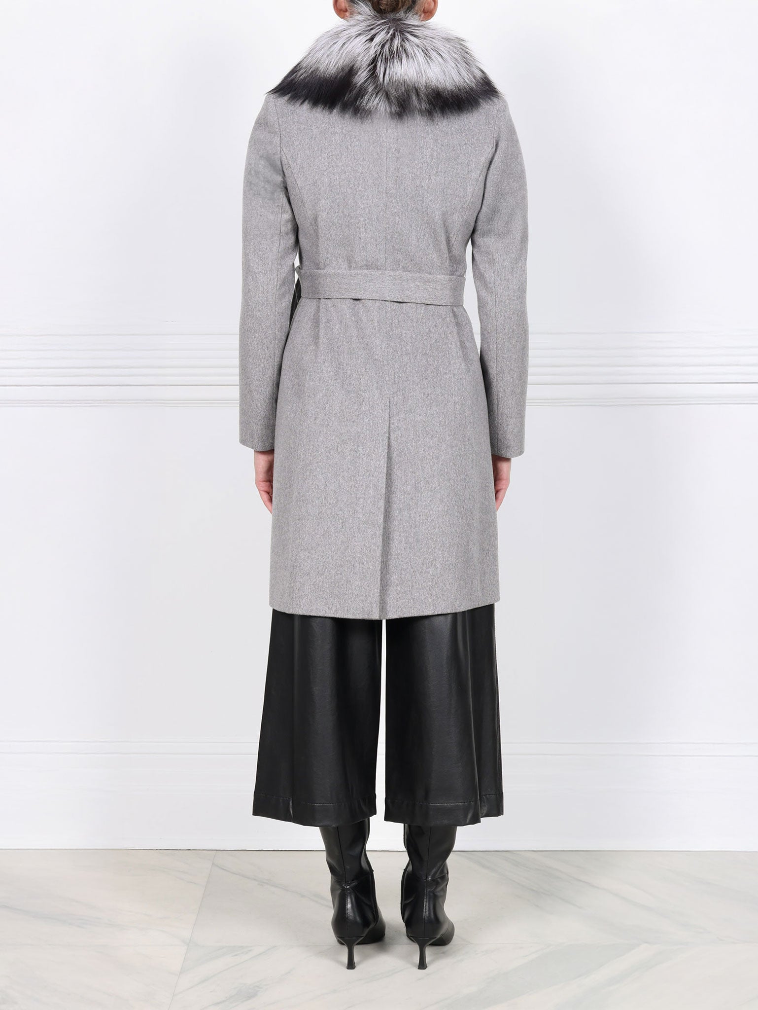 The Amal Wool Coat with  Fur Collar