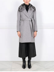 The Amal Wool Coat with  Fur Collar